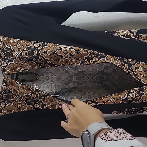 Soft Surroundings Elegant Black and Gold Long Sleeve Dress Maxi Size XS - Picture 11 of 11